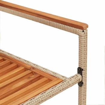 Stapelbare Gartenstühle mit Kissen 2 Stück Beige aus Poly Rattan