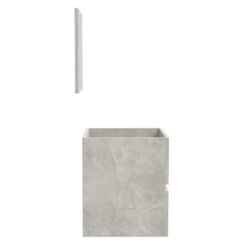 Badschrank mit Spiegel Betongrau Holzwerkstoff