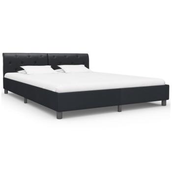 Bettgestell Schwarz Kunstleder 180 × 200 cm