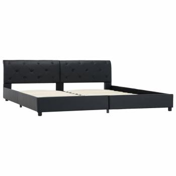 Bettgestell Schwarz Kunstleder 180 × 200 cm