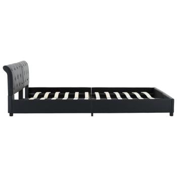 Bettgestell Schwarz Kunstleder 180 × 200 cm