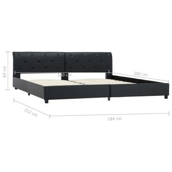 Bettgestell Schwarz Kunstleder 180 × 200 cm