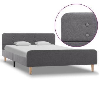 ARDEBO.de - Bettgestell Hellgrau Stoff 140x200 cm
