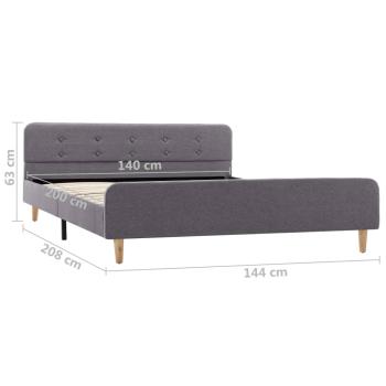 Bettgestell Hellgrau Stoff 140x200 cm