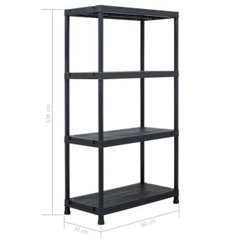 Lagerregale 5 Stk. Schwarz 60 x 30 x 138 cm Kunststoff