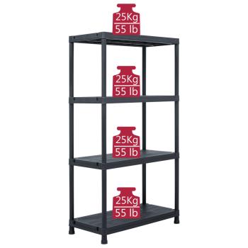 Lagerregale 5 Stk. Schwarz 60 x 30 x 138 cm Kunststoff