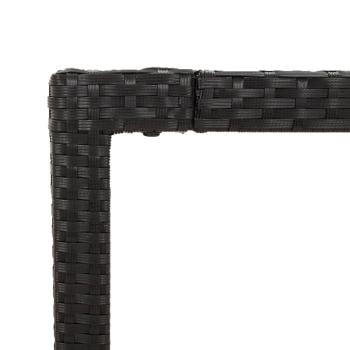 ARDEBO.de - 7-tlg. Garten-Essgruppe mit Kissen Schwarz Poly Rattan