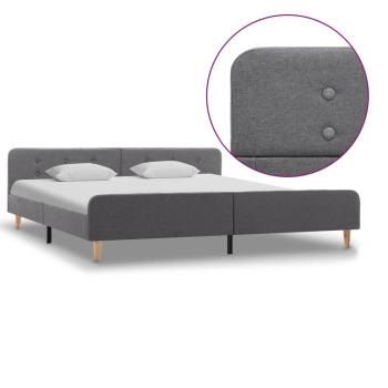Bettgestell Hellgrau Stoff 180×200 cm