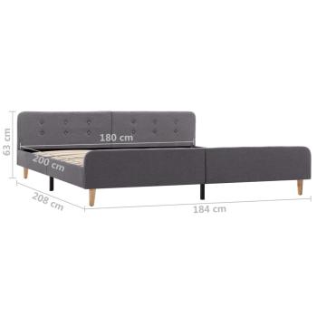 Bettgestell Hellgrau Stoff 180×200 cm