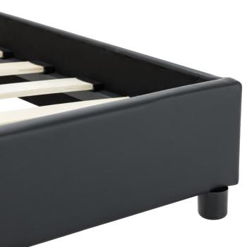 Bettgestell Schwarz Kunstleder 100 × 200 cm