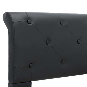 Bettgestell Schwarz Kunstleder 160 × 200 cm