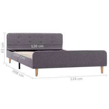 Bettgestell Hellgrau Stoff 120x200 cm