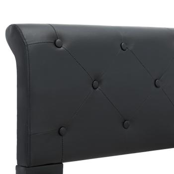 Bettgestell Schwarz Kunstleder 140 × 200 cm