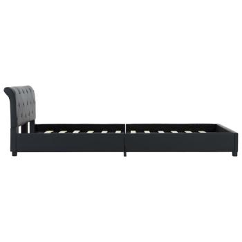 Bettgestell Schwarz Kunstleder 140 × 200 cm