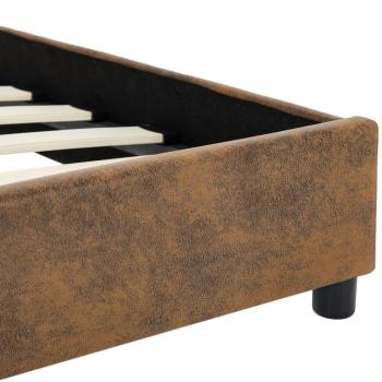 Bettgestell Braun Wildleder-Optik 180 × 200 cm