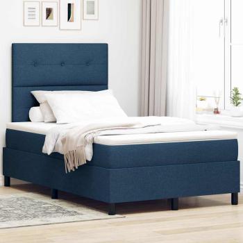 ARDEBO.de - Boxspringbett mit Matratze Blau 120x200 cm Stoff