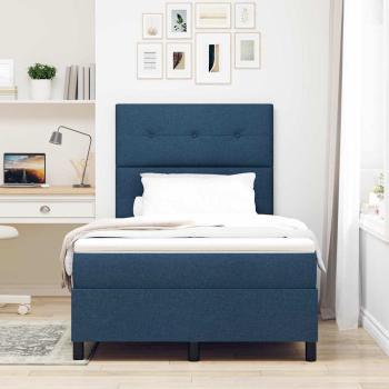 Boxspringbett mit Matratze Blau 120x200 cm Stoff