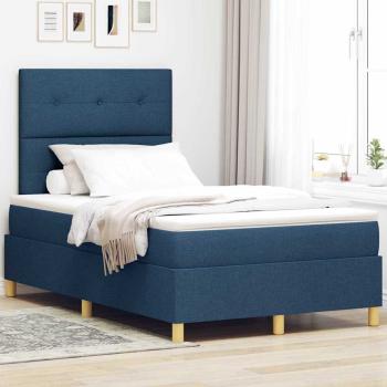 ARDEBO.de - Boxspringbett mit Matratze Blau 120x200 cm Stoff