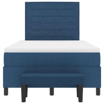 Boxspringbett mit Matratze & Bank Blau 120x200 cm Stoff