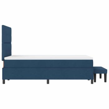 Boxspringbett mit Matratze & Bank Blau 120x200 cm Stoff