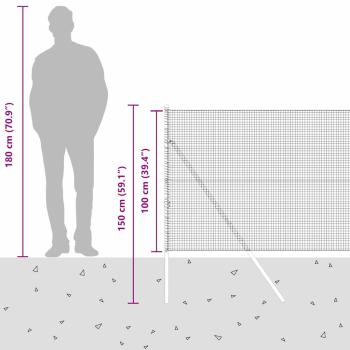 geschweißter Drahtzaun mit 13 Pfosten Grau 1x50 m Stahl