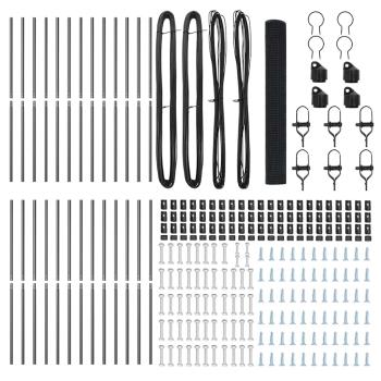 Geschweißter Drahtzaun mit 13 Pfosten Grau 1,4x50 m Stahl
