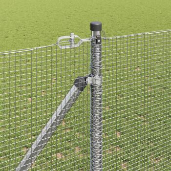 Geschweißter Drahtzaun mit 13 Spikepfosten 1,2x50 m Verzinkter Stahl