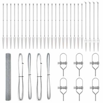 Geschweißter Drahtzaun mit 13 Spike-Pfosten 1,2 x 50 m feuerverzinkter Stahl