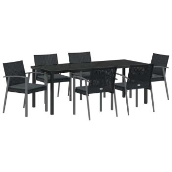 Set aus 4 Schwarz PE-Rattan 56,5 x 57 x 83 cm Haltbar