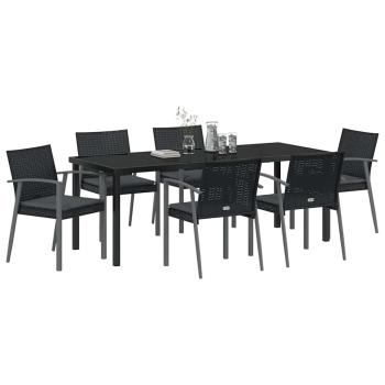 Set aus 4 Schwarz PE-Rattan 56,5 x 57 x 83 cm Haltbar