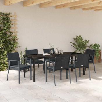 Set aus 4 Schwarz PE-Rattan 56,5 x 57 x 83 cm Haltbar
