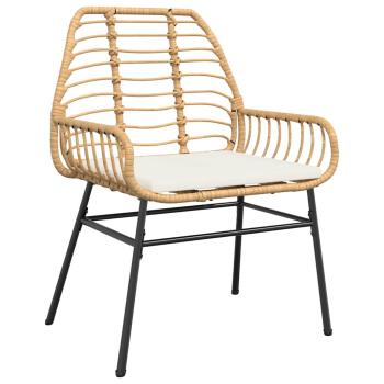 7-tlg. Garten-Essgruppe mit Kissen in Braun Poly-Rattan