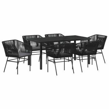Set von 4 Schwarz PE-Rattan Standard Langlebig Gartenstuhl