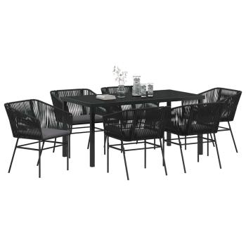 Set von 4 Schwarz PE-Rattan Standard Langlebig Gartenstuhl