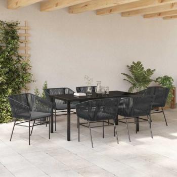 Set von 4 Schwarz PE-Rattan Standard Langlebig Gartenstuhl
