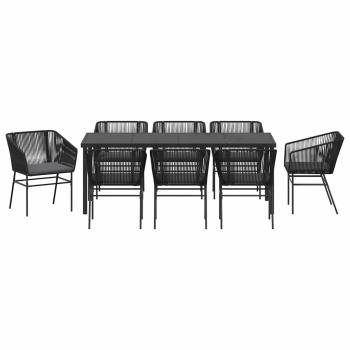 ARDEBO.de - Set mit 5 Schwarz, Dunkelgrau PE-Rattan, pulverbeschichteter Stahl