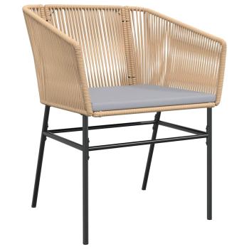 Set mit 2 Braun Poly-Rattan, Pulverbeschichteter Stahl Mittel