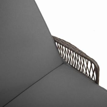 Sonnenliege Grau und Dunkelgrau PE Rattan 157 x 55 x 92 cm