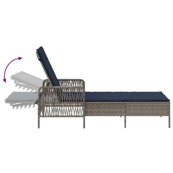 Sonnenliege Grau PE Rattan 157 x 55 x 92 cm Faltbar Sonnenliege