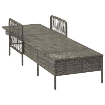 Sonnenliege Grau PE Rattan 157 x 55 x 92 cm Faltbar Sonnenliege