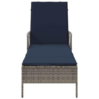 Sonnenliege Grau PE Rattan 157 x 55 x 92 cm Faltbar Sonnenliege