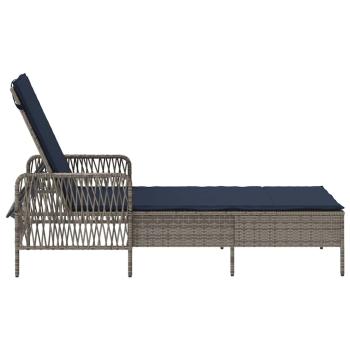 Sonnenliege Grau PE Rattan 157 x 55 x 92 cm Faltbar Sonnenliege