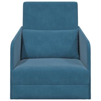 ARDEBO.de - Boden-Sofa-Bett 2-in-1 Blau 65x80x83 cm Velvet