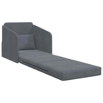 Boden Sofa Bett 2-in-1 Dunkelgrau 65x80x83 cm Samt