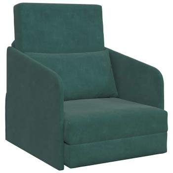 Boden-Sofa-Bett 2-in-1 Dunkelgrün 65x80x83 cm Samt