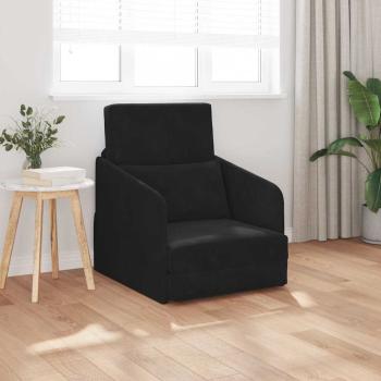 ARDEBO.de - Boden Sofa Bett 2-in-1 Schwarz 65x80x83 cm Samt
