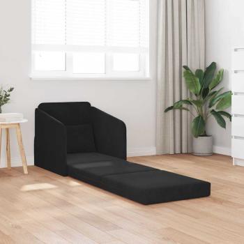Boden Sofa Bett 2-in-1 Schwarz 65x80x83 cm Samt