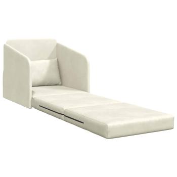 Boden-Sofa-Bett 2-in-1 Creme 65x80x83 cm Velvet