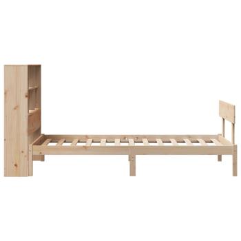 Massivholzbett mit Regal ohne Matratze 90x200 cm Kiefernholz
