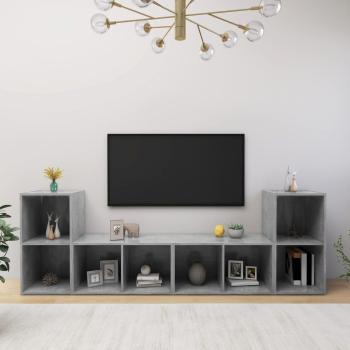 ARDEBO.de - TV-Schränke 4 Stk. Betongrau 72x35x36,5 cm Holzwerkstoff